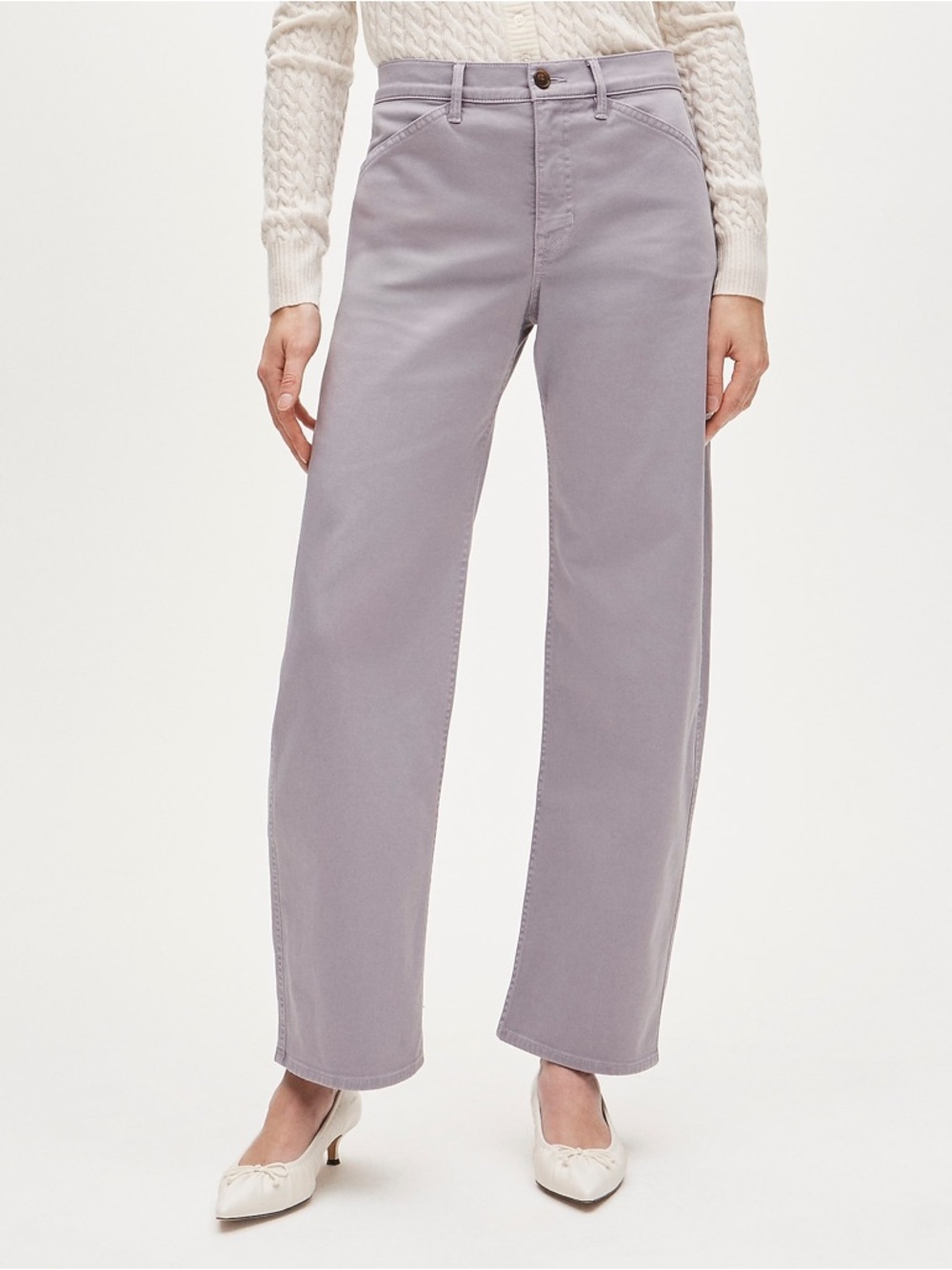 NWT JCrew Zoe Barrel Pant in Chino 24P 24 Petite Peony Light Purple $128 CS083